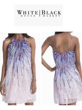 White House Black Market Lavender and Blue Halter Mini Dress